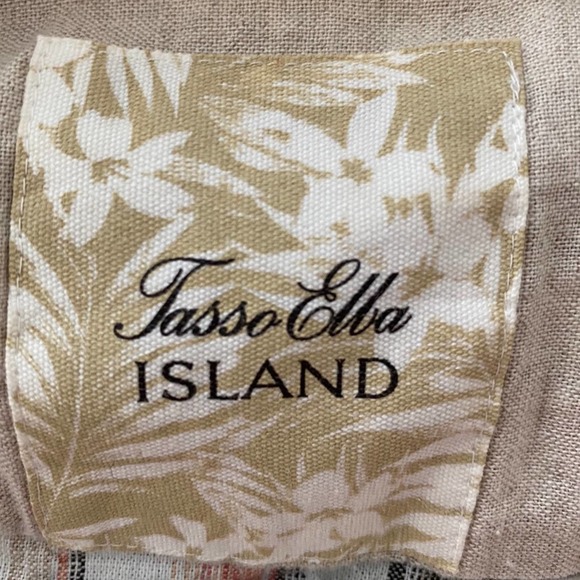 Tasso Elba Mens 2XL Multicolor Striped Short Sleeve Front Button Up Shirt - Picture 6 of 6